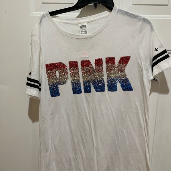 PINK Victoria's Secret Tops - PINK tee shirt, red, white and blue